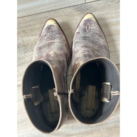 Golden Goose Distressed Western Cowboy Booties Short Boots Brown - Picture 8 of 16